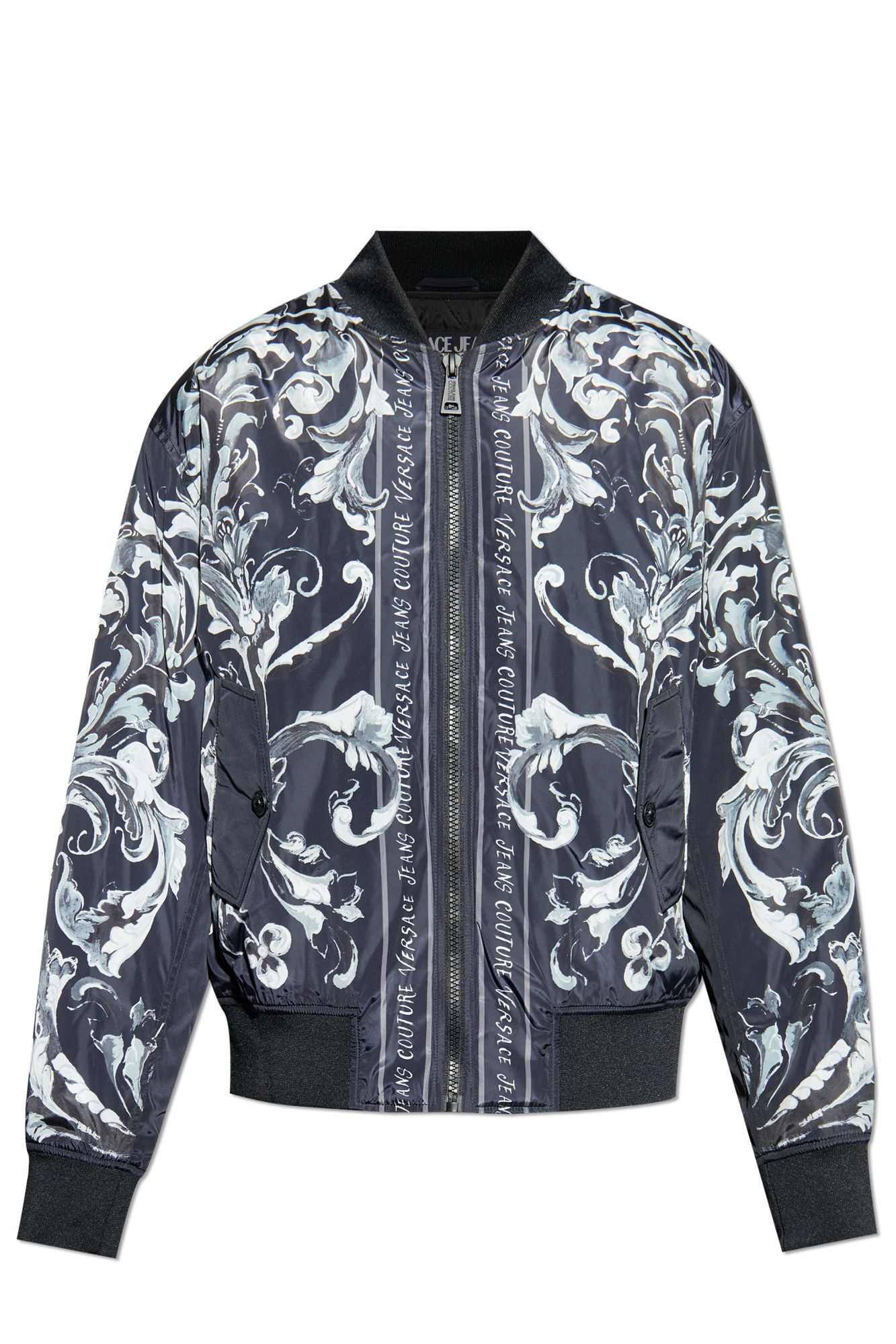 ジャケット・アウター VERSACE JEANS stripe short cotton jacket Versace Jeans Couture Pinstripe Blue Cropped Western Jacket